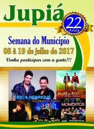You are currently viewing Jupiá 22 anos, venha fazer parte desta FESTA!