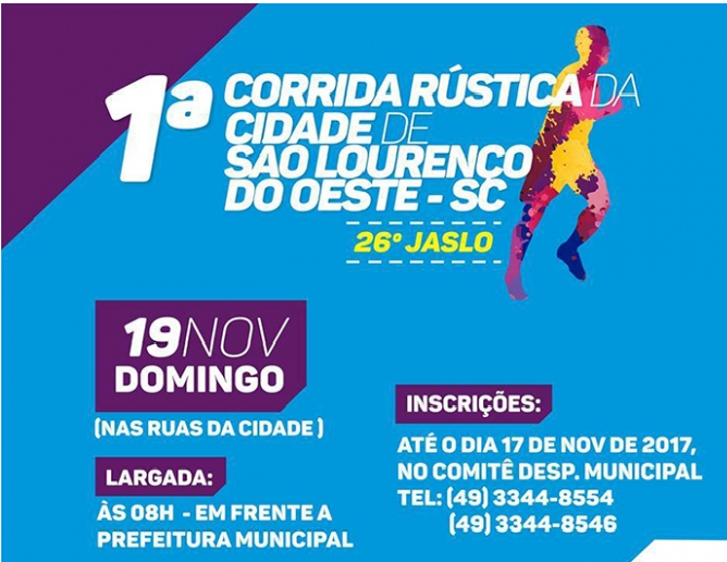 You are currently viewing Último dia de inscrições para Primeira Corrida Rústica da Cidade de São Lourenço do Oeste