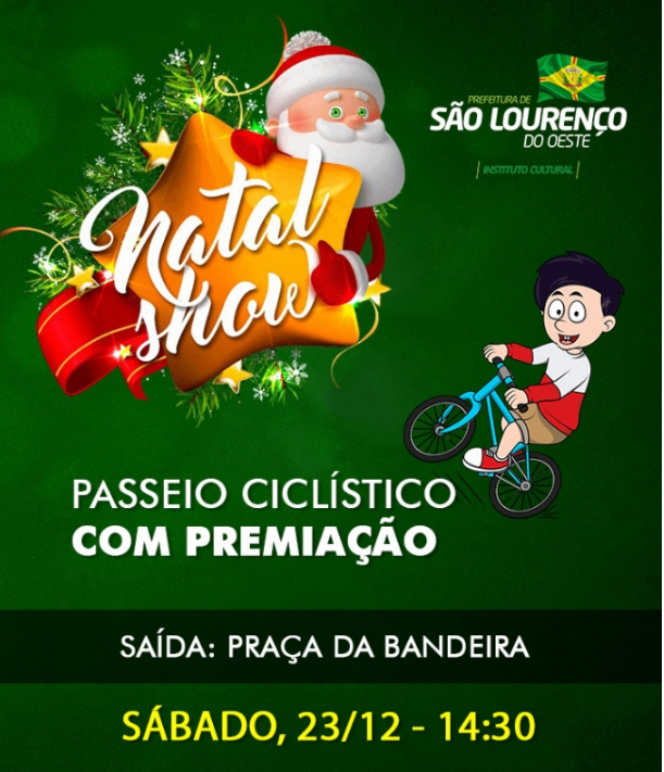 You are currently viewing Natal Show de São Lourenço do Oeste terá Passeio Ciclístico no sábado