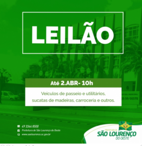 Read more about the article Prefeitura realiza novo leilão com veículos, equipamentos e sucatas
