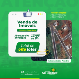 Read more about the article Prefeitura de São Lourenço do Oeste abre edital para venda de terrenos