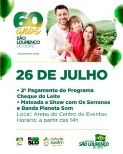 Read more about the article Aniversário de São Lourenço do Oeste terá lançamento do Hino Municipal e show com Os Serranos