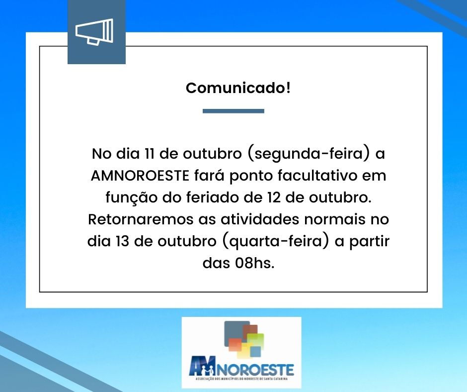 You are currently viewing Comunicado sobre o Funcionamento da AMNOROESTE!