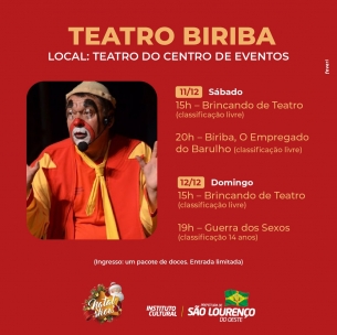 You are currently viewing Natal Show terá Teatro Biriba; veja como retirar ingressos
