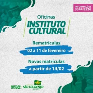 Read more about the article Oficinas do Instituto Cultural começam em março; faça sua matrícula