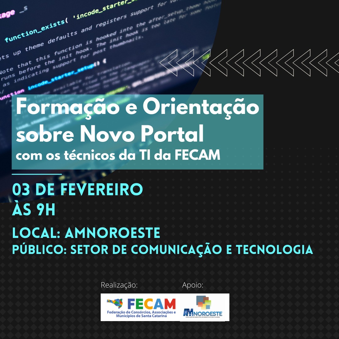 Read more about the article Formação e Orientação sobre o Novo Portal Municipal com os técnicos de TI da FECAM.