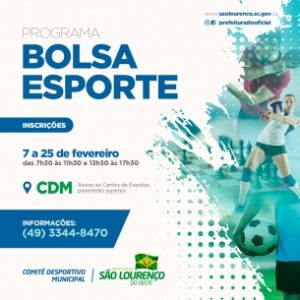 Read more about the article Governo municipal lança Programa Bolsa Esporte; inscrições abrem na próxima semana