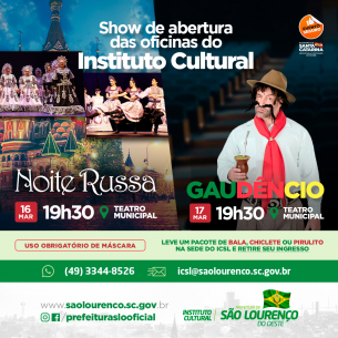 You are currently viewing Abertura das oficinas do Instituto Cultural terá duas apresentações em março