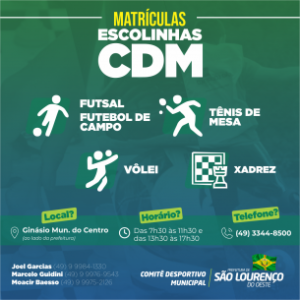 Read more about the article Matrículas abertas para escolinhas esportivas do CDM