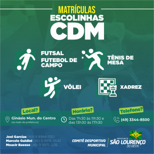 You are currently viewing Matrículas abertas para escolinhas esportivas do CDM