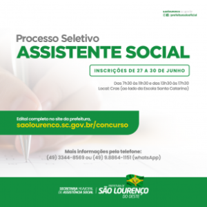 Read more about the article Governo municipal abre processo seletivo para assistente social