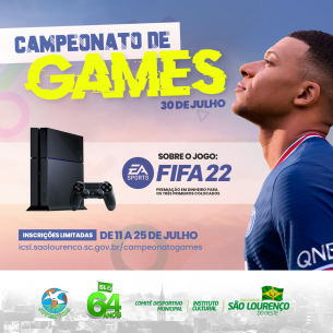You are currently viewing Aniversário de São Lourenço do Oeste terá primeiro Campeonato de Games
