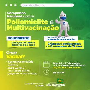 You are currently viewing São Lourenço do Oeste abre vacinação contra a Poliomielite e Multivacinação