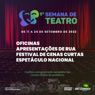 You are currently viewing 9ª Semana de Teatro terá oficinas, apresentação de rua e espetáculo nacional