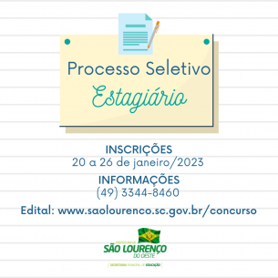 Read more about the article Secretaria de Educação abre inscrições para processo seletivo de estagiários