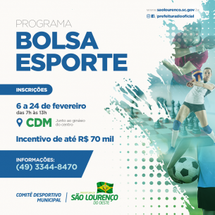 Read more about the article Programa Bolsa Esporte está com inscrições abertas; prefeitura distribuirá até R$ 70 mil