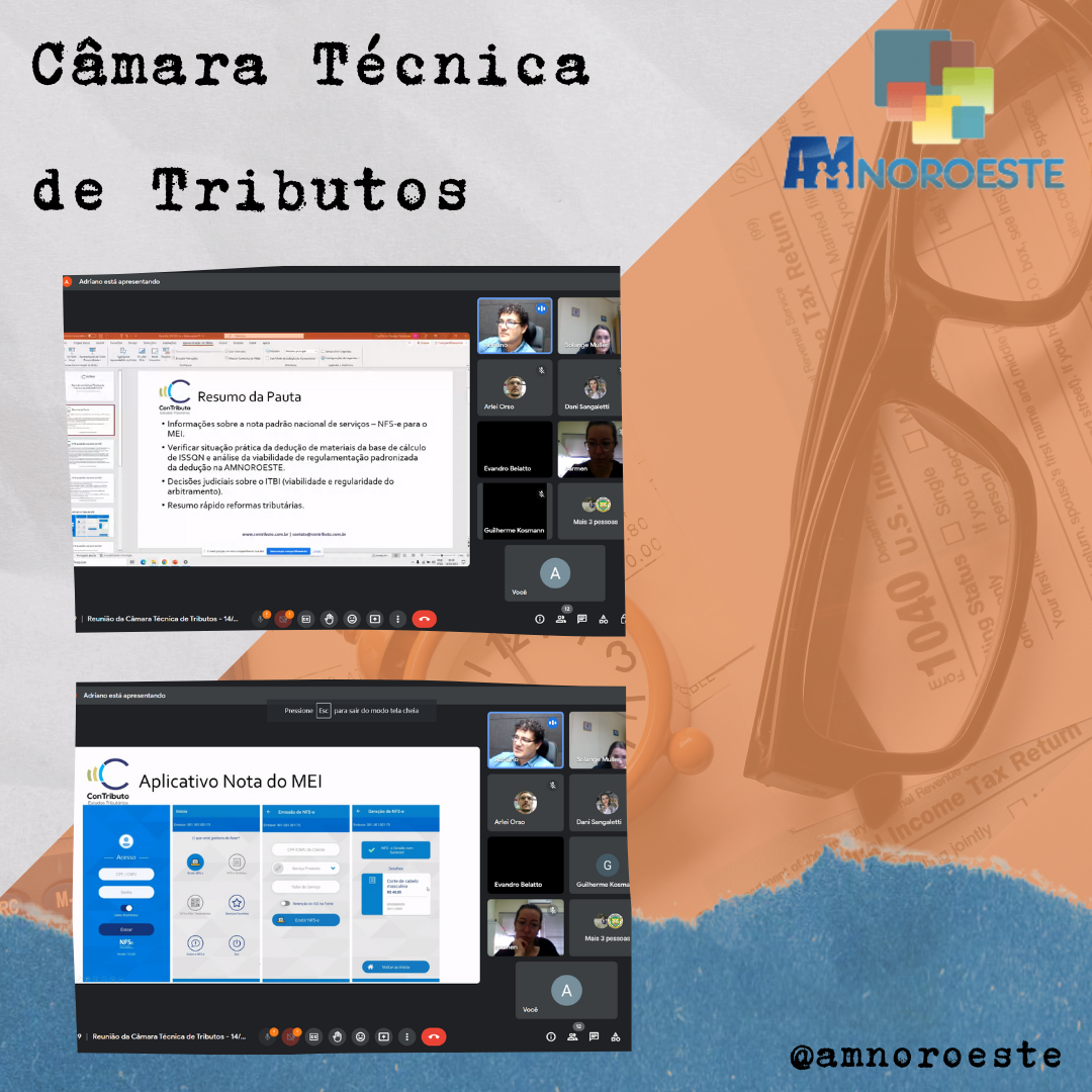 Read more about the article Reunião da Câmara Técnica de Tributos