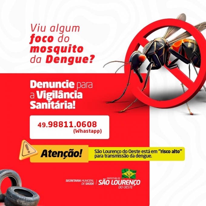 You are currently viewing Prefeitura de São Lourenço do Oeste alerta para casos de dengue e pede ajuda da população