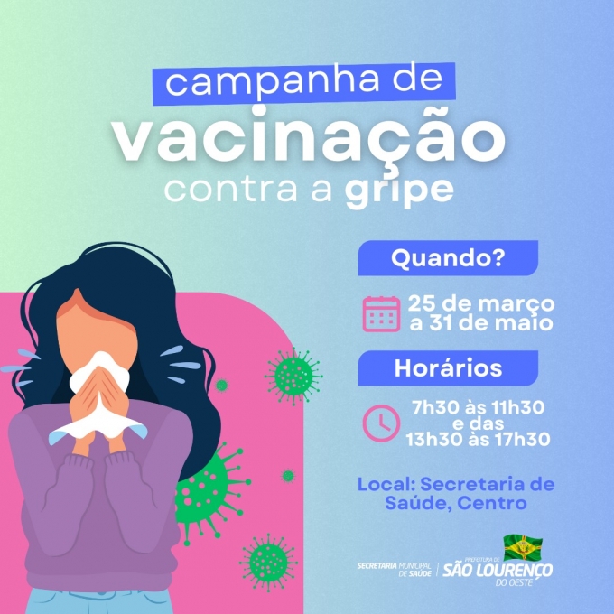 Read more about the article Campanha de vacinação contra a gripe é antecipada; veja calendário em São Lourenço do Oeste