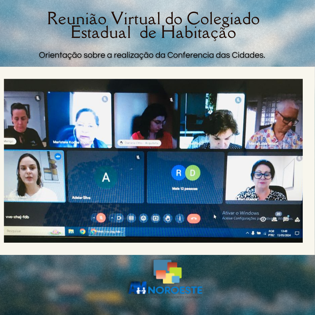 Read more about the article Reunião Virtual do Colegiado Estadual de Habitação