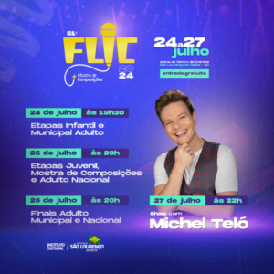 Read more about the article Show de Michel Teló vai embalar a última noite do Festival Lourenciano de Interpretação da Canção