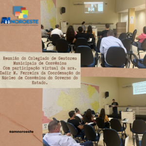 Read more about the article Na tarde de hoje dia, 19 (dezenove) de novembro a Associação de Municípios do Noroeste de Santa Catarina – AMNOROESTE, reuniram-se de modo presencial para a reunião do Colegiado de Gestores Municipais de Convênios, com participação virtual da sra. Zadir M. Ferreira da Coordenação do Núcleo de Convênios do Governo do Estado.Repassando as orientações do Núcleo de Convênios do Estado, também foi repassado Informações sobre o Decreto 733 de 24/10/2024 que alterar o decreto 127/2011, Atualização do Sistema SIGEF e representantes dos entes federados (prefeituras e fundos), Convênios Simplicados, Prestações de Contas e Política de Habitação do Governo Estado. SAS/SC.