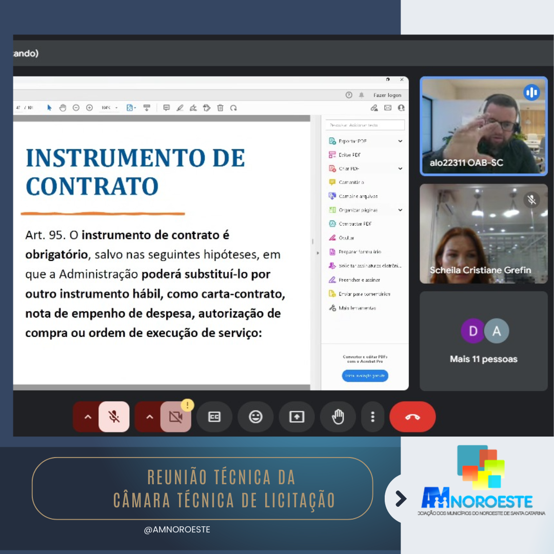 Read more about the article Reunião da Câmara Técnica de Licitação